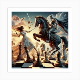 Chess Knights2 Art Print