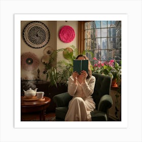 Cozy Retreat Woman Reading In A Decorated Room (2) Art Print