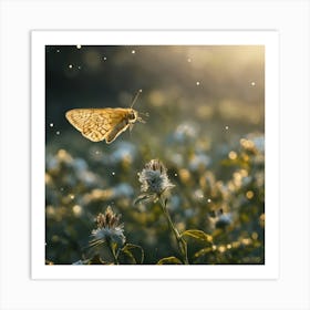 Butterfly In A Field Art Print