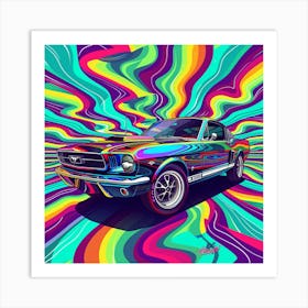 Psychedelic Mustang Art Print