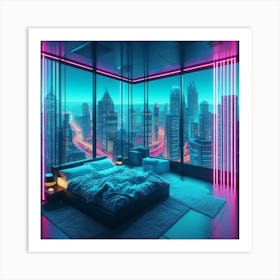 Neon Bedroom 2 Art Print