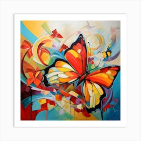 Abstract Butterfly Painting 1 Art Print