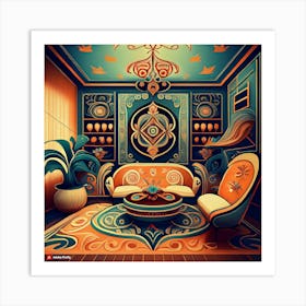 Psychedelic Living Room Art Print