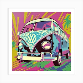 Vw campervan pop art Art Print