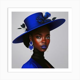 Blue Hat Art Print