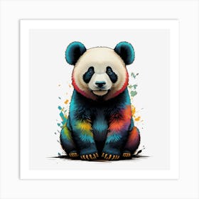 Ilustration, Multicolor Panda Bear, Cute Character Generated By Ai Art Print