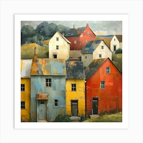 Houses On The Hill, Abstract Expressionism, Minimalism, and Neo-Dada Art Print