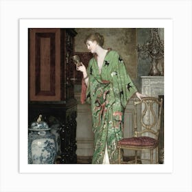 Lady In A Kimono Art Print