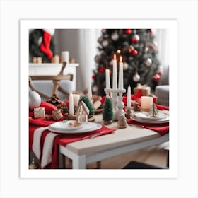 Christmas Table Setting 8 Art Print