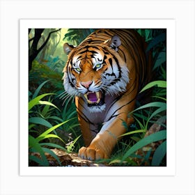 Tiger In The Jungle 3 Art Print