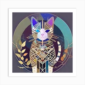 Spiritual cat modern 1 Art Print