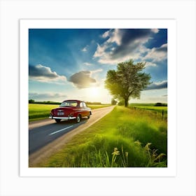 Classic Car On The Road 13 Art Print