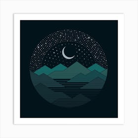 Between The Mountains And The Stars Square Art Print