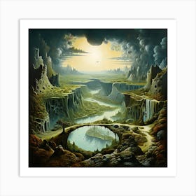 Landscape Of A River Art Print