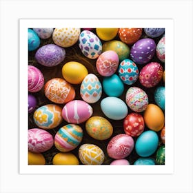 Colorful Easter Eggs 3 Art Print