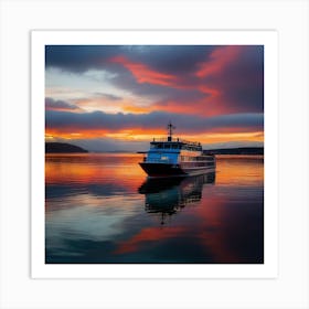 Sunset Cruise Ship 17 Art Print