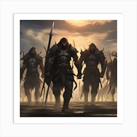 Group Of Warriors Art Print