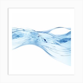 Water Wave Isolated On White Background Art Print