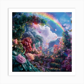 Rainbow In The Garden 2 Art Print