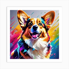 Portrait Of A Corgi Art Print