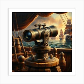 Sailor'S Telescope Art Print