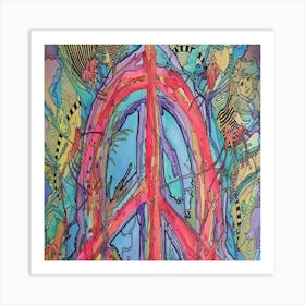 Artistic Psychedelic Hippie Peace Sign Trippy Art Print