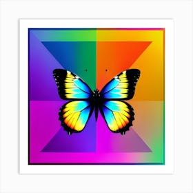 Butterfly On A Square Art Print