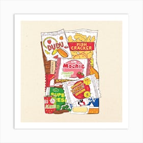 Snacks Square Art Print