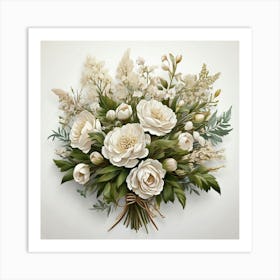 Bouquet Of White Flowers 1 Art Print