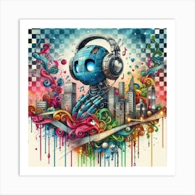 Dj Robot 2 Art Print