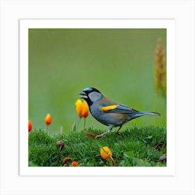 Bird In A Field Art Print