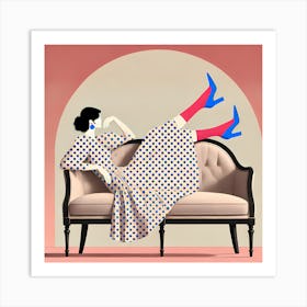 Polka Dot Woman Art Print