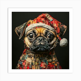 Holiday Pug 1 Art Print