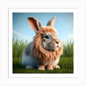 3d Lion In The Shape Of A Rabbit Art Print