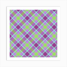 Purple And Green Plaid Art Print