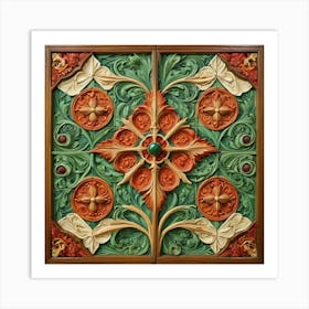 Carved Wood Panel Art Print