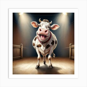 Cow In A Barn 2 Art Print