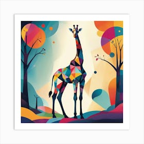 Colorful Giraffe Art Print