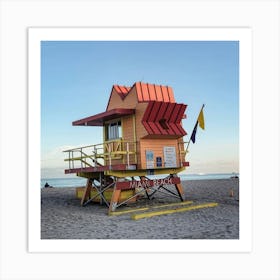 Lifeguard Tower At The Beach 1 Art Print