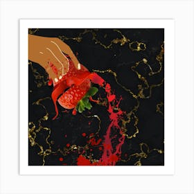 Strawberry Splatter Art Print