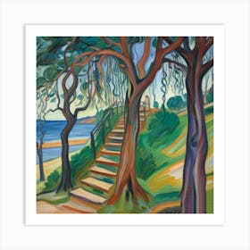 1000013748 stairs and trees Art Print