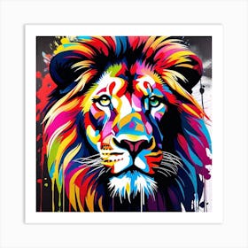 Colorful Lion 3 Art Print