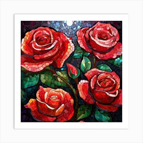 Roses In The Moonlight Art Print