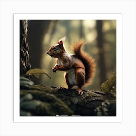 Squirrel In The Woods 46 Art Print