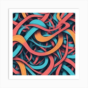 Abstract Twisted Wires Art Print