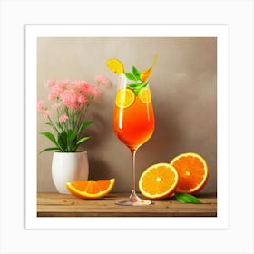 Orange Cocktail Art Print