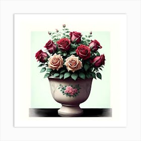 Roses In A Vase 4 Art Print