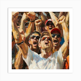 A Sports Fans Cheering Oil Painting Illustration 1718674763 4 Art Print