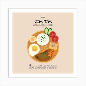 Cơm Tấm Square Art Print