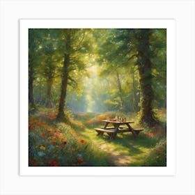 Picnic in The Forest Art Print